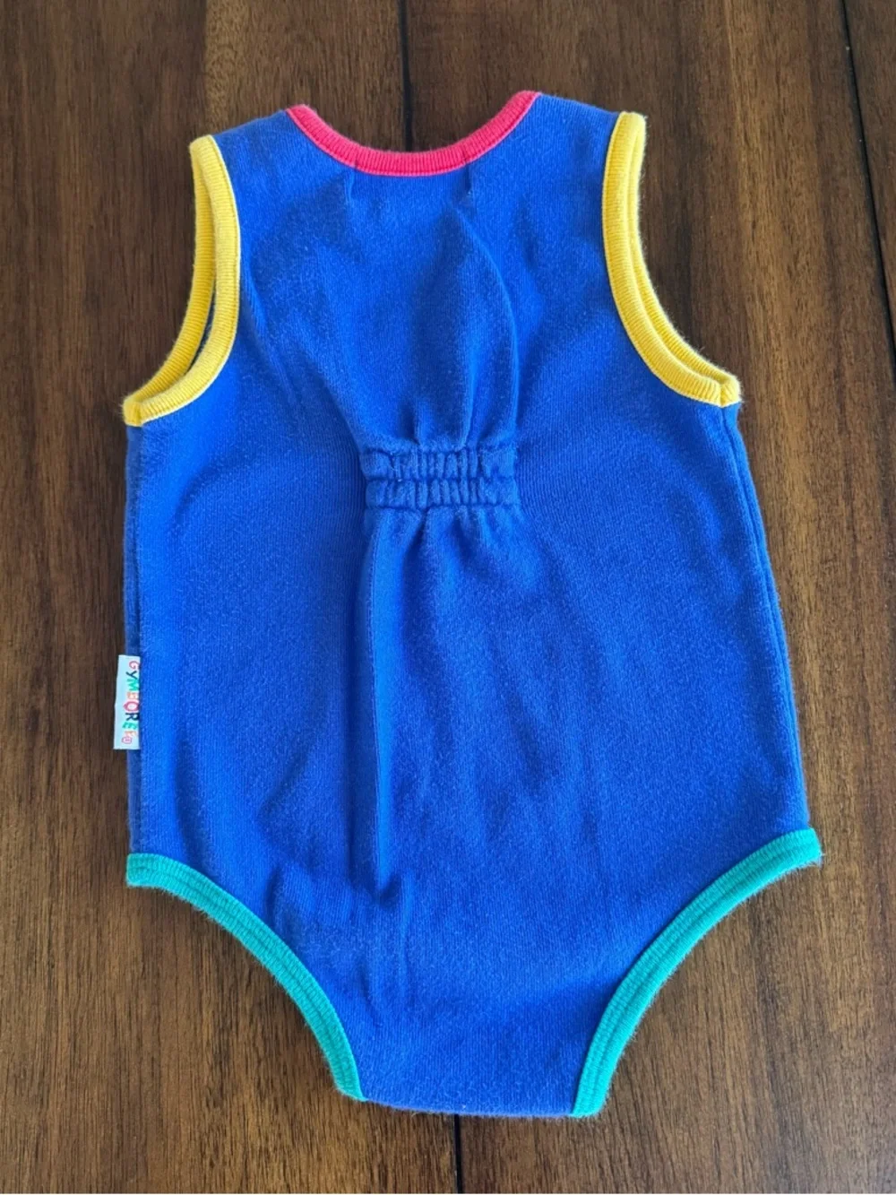 Gymboree Vintage 90s Baby Romper Embroidered Checkered‎ Flag Race Car Sz Infant